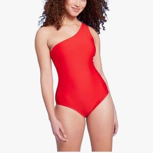 Kona Sol Med Coverage Swimsuit One Shoulder One Piece Tummy Control NWT Size Med